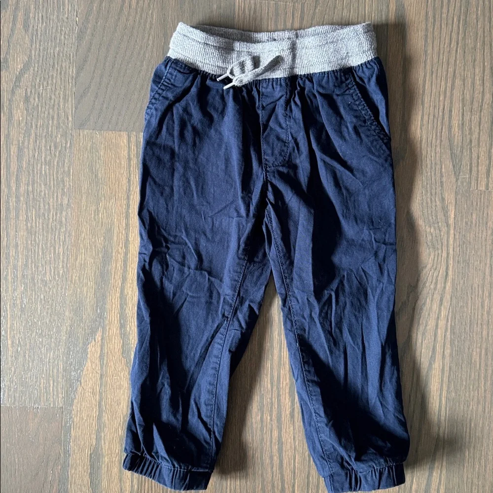 OshKosh B’gosh Boys Navy Pull-On Jogger Pants 2T Stretch Cotton Canvas